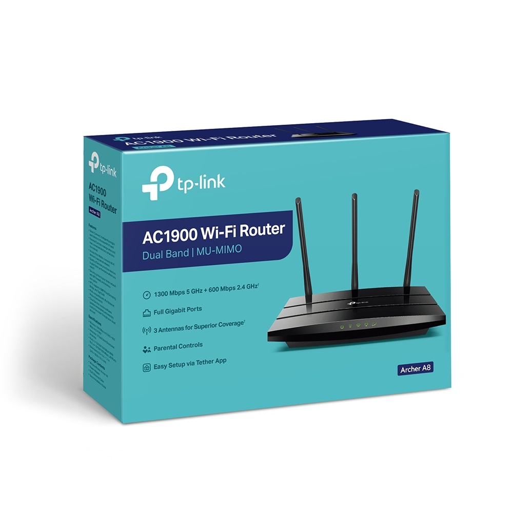 TP-Link Archer A8 AC1900 802.11ac Dual-Band Vezeték nélküli Gigabit router