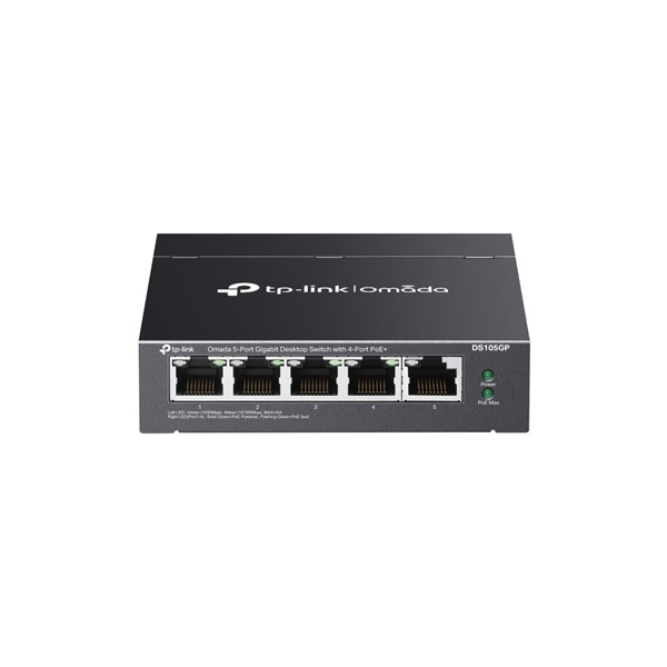 TP-Link DS105GP Omada 5x GbE LAN 4xPoE+ port nem menedzselhető asztali switch