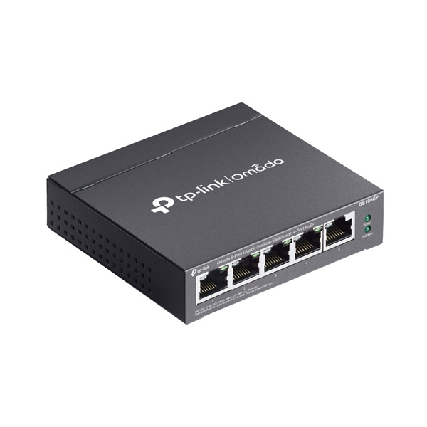 TP-Link DS105GP Omada 5x GbE LAN 4xPoE+ port nem menedzselhető asztali switch