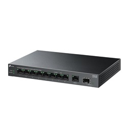 TP-Link LS1210GP 8xGbE PoE+ LAN 1xGbE LAN 1xGbE SFP port nem menedzselhető asztali PoE Switch