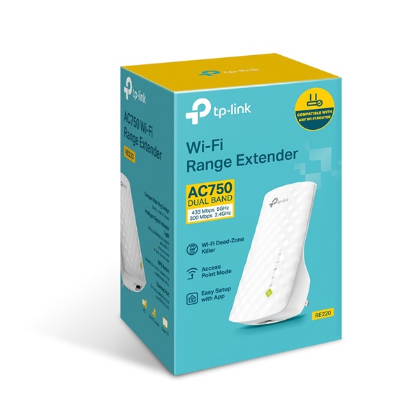 TP-Link RE220 AC750 Dual Band Vezeték nélküli Range Extender
