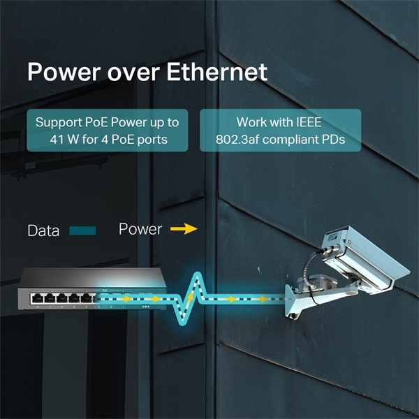 TP-Link TL-SF1008LP 8x10/100Mbps LAN port 4xPoE nem menedzselhető asztali switch