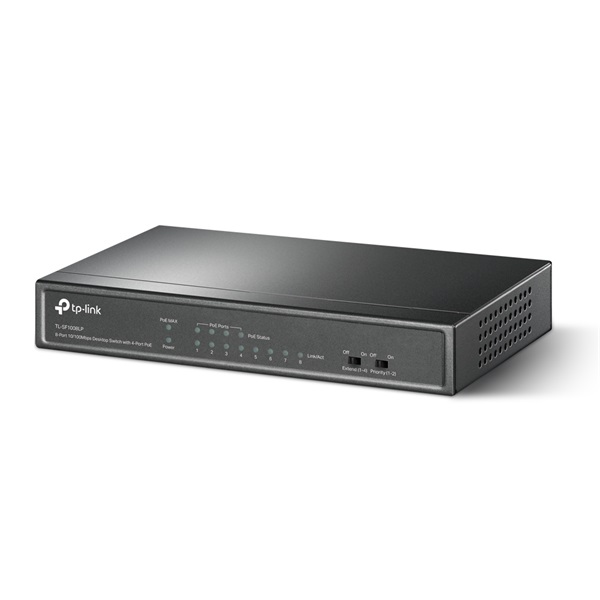 TP-Link TL-SF1008LP 8x10/100Mbps LAN port 4xPoE nem menedzselhető asztali switch