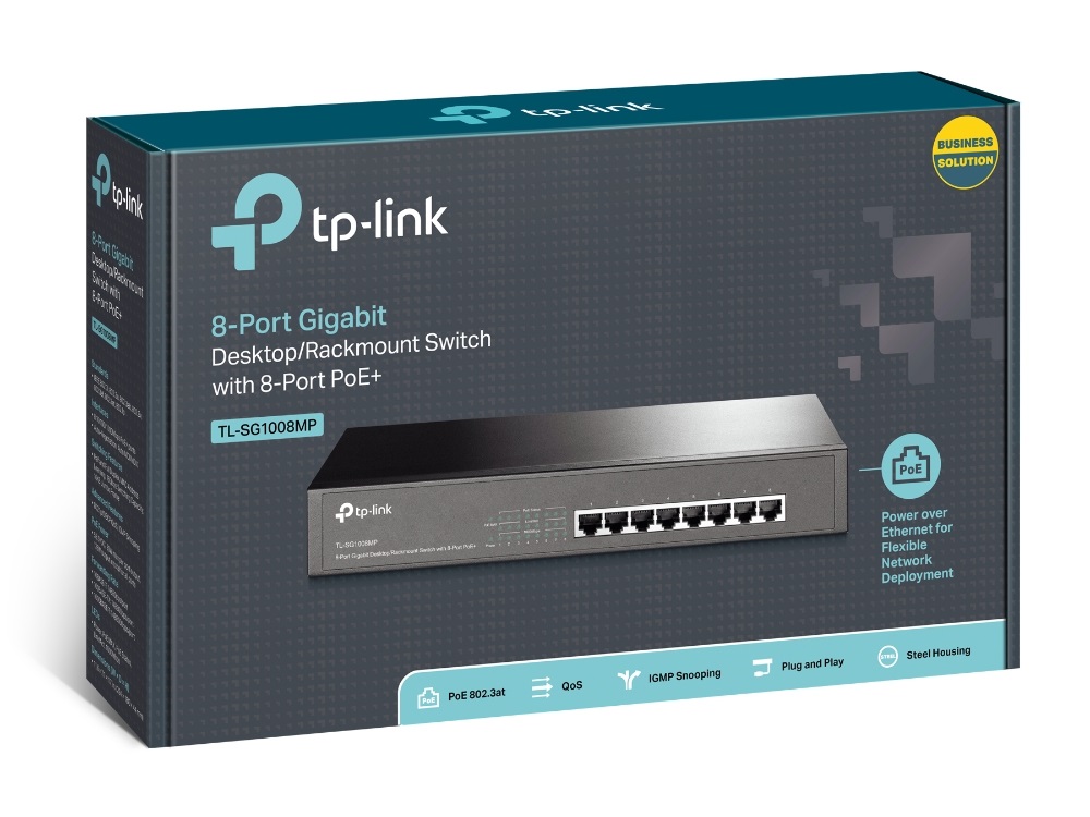 TP-Link TL-SG1008MP 8x GbE LAN Desktop/Rackmount PoE+ switch