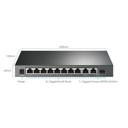 TP-Link TL-SG1210MPE 9xGbE PoE+ LAN 1xGbE Combo RJ45/SFP port Easy Smart (123W) PoE+ switch
