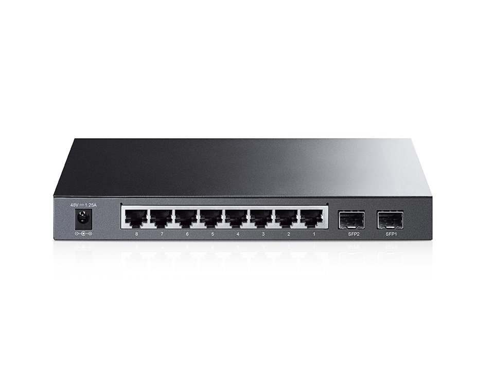 TP-Link TL-SG2210P 8xGbE PoE LAN 2xGbE SFP port asztali smart menedzselhető PoE switch
