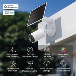 TP-Link Tapo C410 KIT 2K 3MP IP65 kültéri Napelemes biztonsági Wi-Fi kamera szett