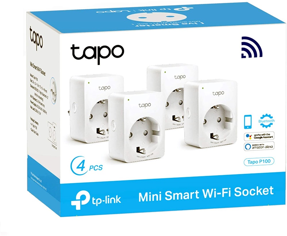 TP-Link Tapo P100 Távolról vezérelhető 2,4GHz Wi-Fi-s Smart Plug Dugalj (4db-os)
