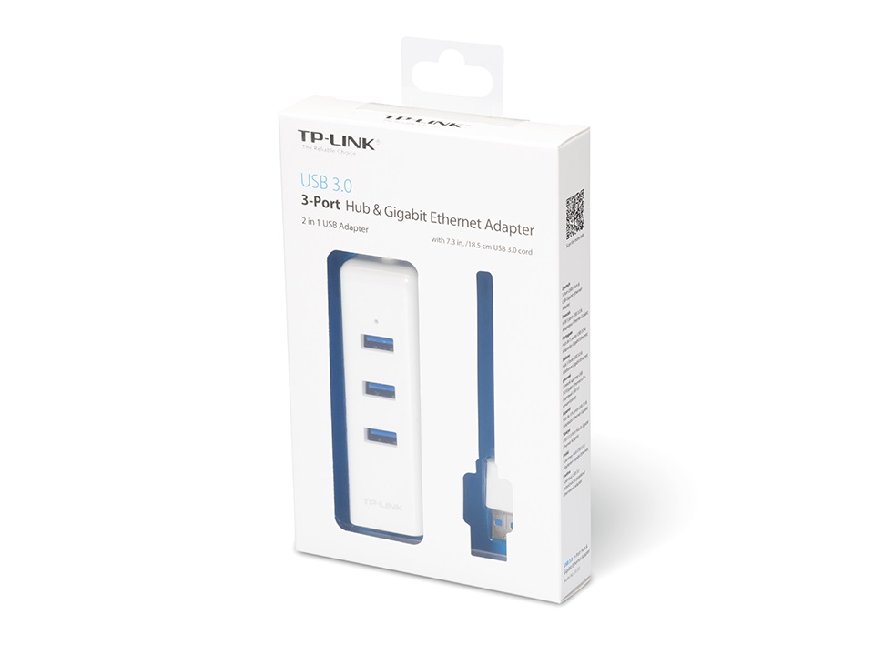 TP-Link UE330 USB 3.0 to Gigabit Ethernet Network Adapter, 3-Port USB 3.0 HUB