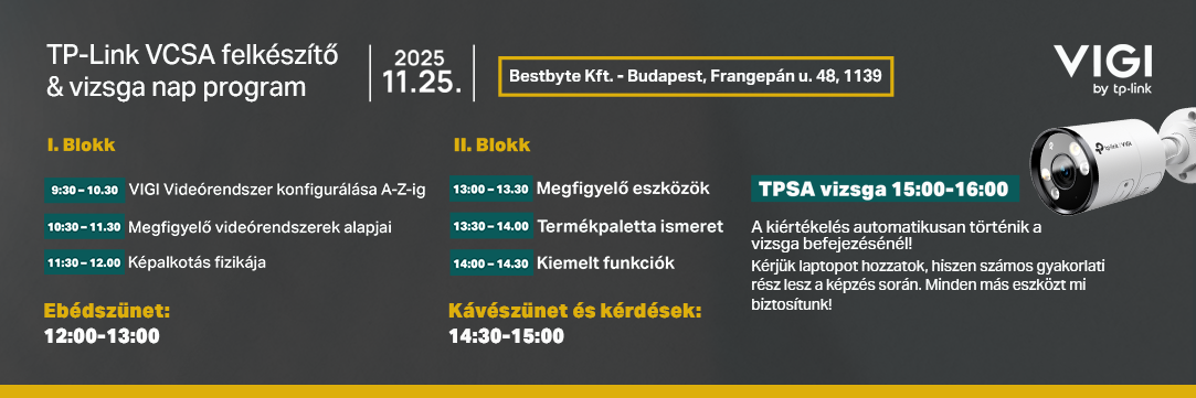 TP-Link VCSA felkészítő és vizsga nap program