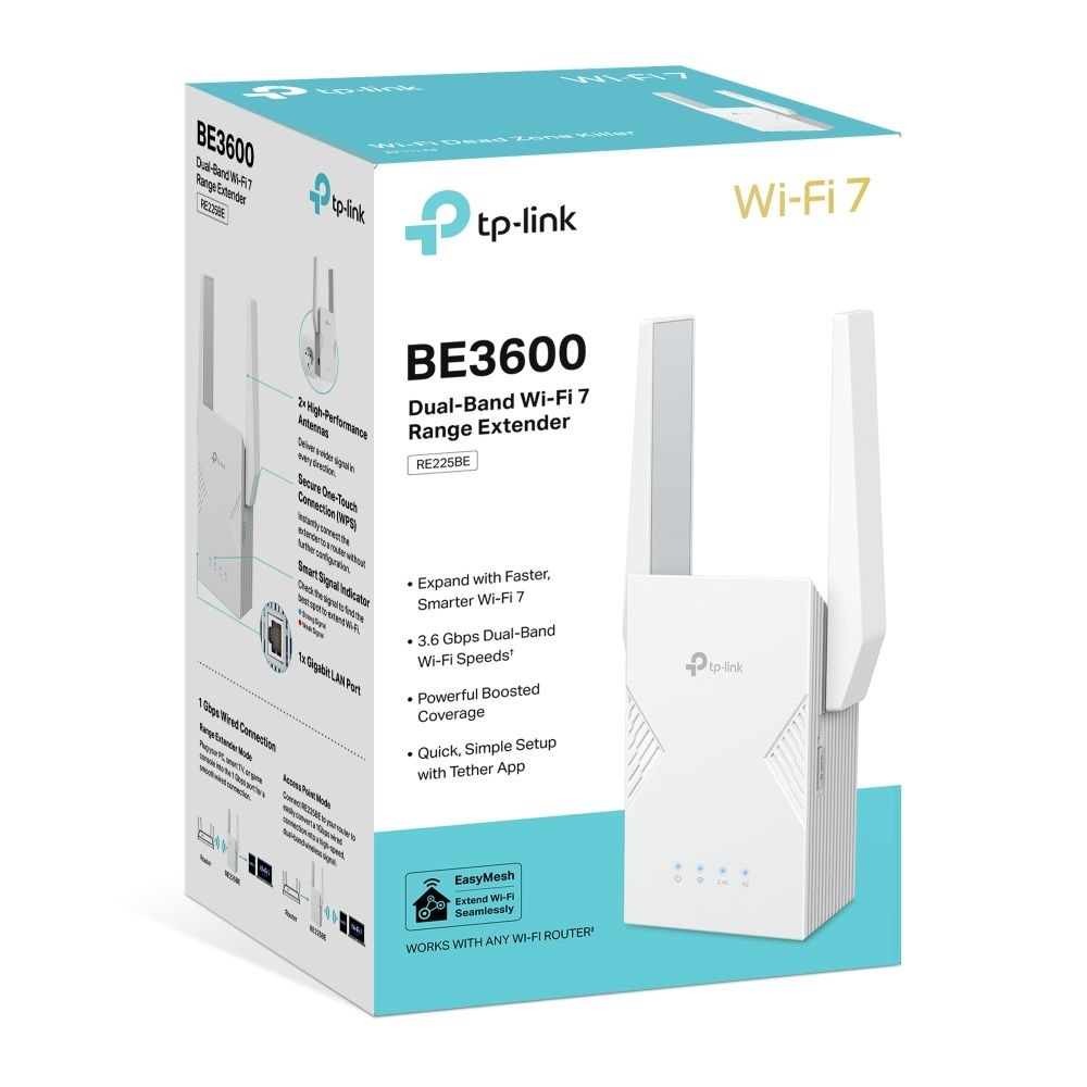 TP-LINK RE225BE BE3600 Wi-Fi 7 hatótávnövelő - R