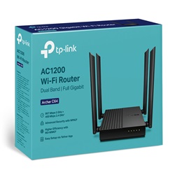 TP-Link Archer A64 AC1200 fekete vezeték nélküli MU-MIMO Wi-Fi router