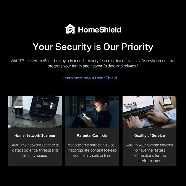TP-Link Archer BE230 BE3600 fekete kétsávos Wi-Fi 7 router