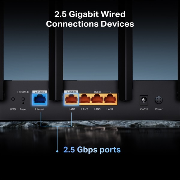 TP-Link Archer BE400 BE6500 fekete kétsávos Wi-Fi 7 router