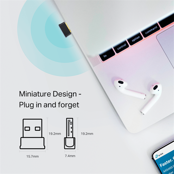 TP-Link Archer T2UB Nano AC600 Nano Dual-Band Vezeték nélküli Bluetooth 4.2 USB Adapter