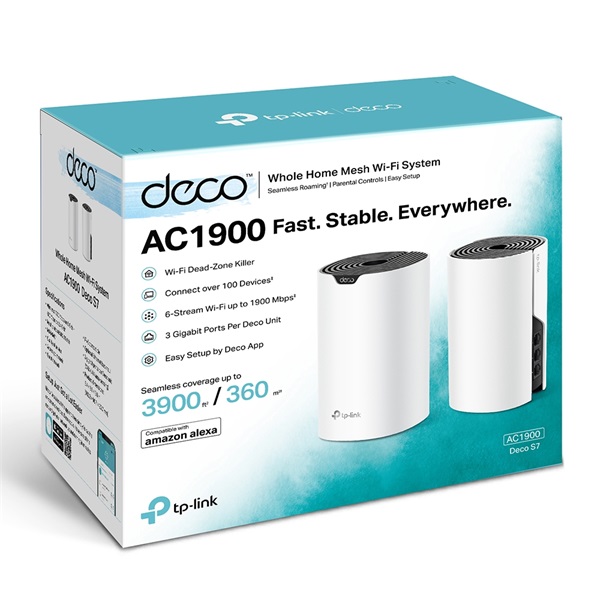 TP-Link DECO S7 AC1900 Whole Home Mesh Dual Band 802.11ac vezeték nélküli rendszer (2db-os)