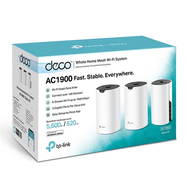 TP-Link DECO S7 AC1900 Whole Home Mesh Dual Band 802.11ac vezeték nélküli rendszer (3db-os)