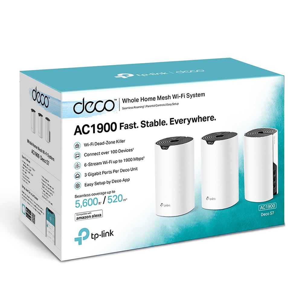 TP-Link DECO S7 AC1900 Whole Home Mesh Dual Band 802.11ac vezeték nélküli rendszer (3db-os)