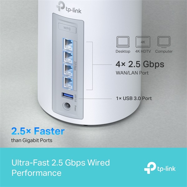 TP-Link Deco BE65(2-pack) BE9300 fehér otthoni mesh Wi-Fi 7 rendszer (2db)