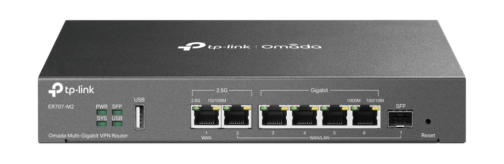 TP-Link ER707-M2 Omada 4xGbE LAN, 1x 2.5GbE LAN, 1xGbE SFP WAN/LAN port VPN Router