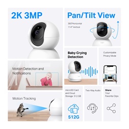 TP-Link TC71 2K 3MP otthoni fehér biztonsági Wi-Fi kamera -R