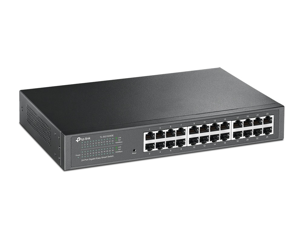 TP-Link TL-SG1024DE 24port 10/100/1000Mbps LAN SMART menedzselhető rack Switch