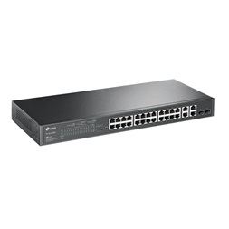 TP-Link TL-SL2428P JetStream 24x 10/100FE PoE+ LAN, 2xGbE RJ45/SFP Combo port menedzselhető PoE+ switch