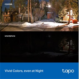 TP-Link Tapo C325WB 2K QHD 4MP IP66 Night Vision fehér kültéri biztonsági Wi-Fi kamera