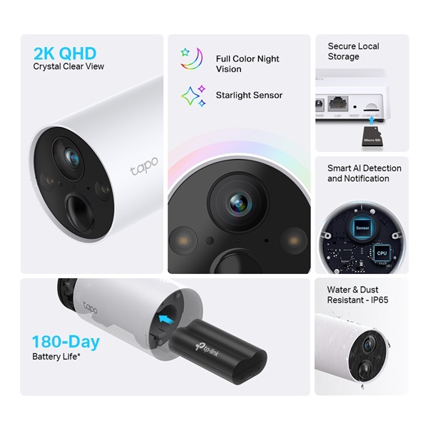 TP-Link Tapo C420S2 okos vezeték nélküli kétkamerás fehér bizonsági kamerarendszer -R