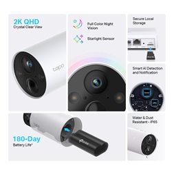 TP-Link Tapo C420S2 okos vezeték nélküli kétkamerás fehér bizonsági kamerarendszer -R