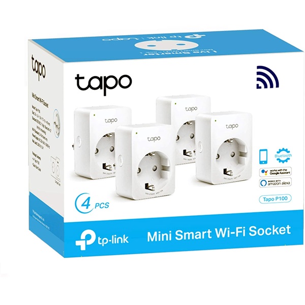 TP-Link Tapo P100(4-pack) fehér Wi-Fi aljzat