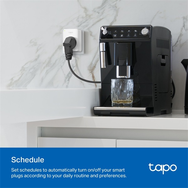 TP-Link Tapo P110M Mini fehér Wi-Fi-s okos konnektor, erőforrásfigyelő