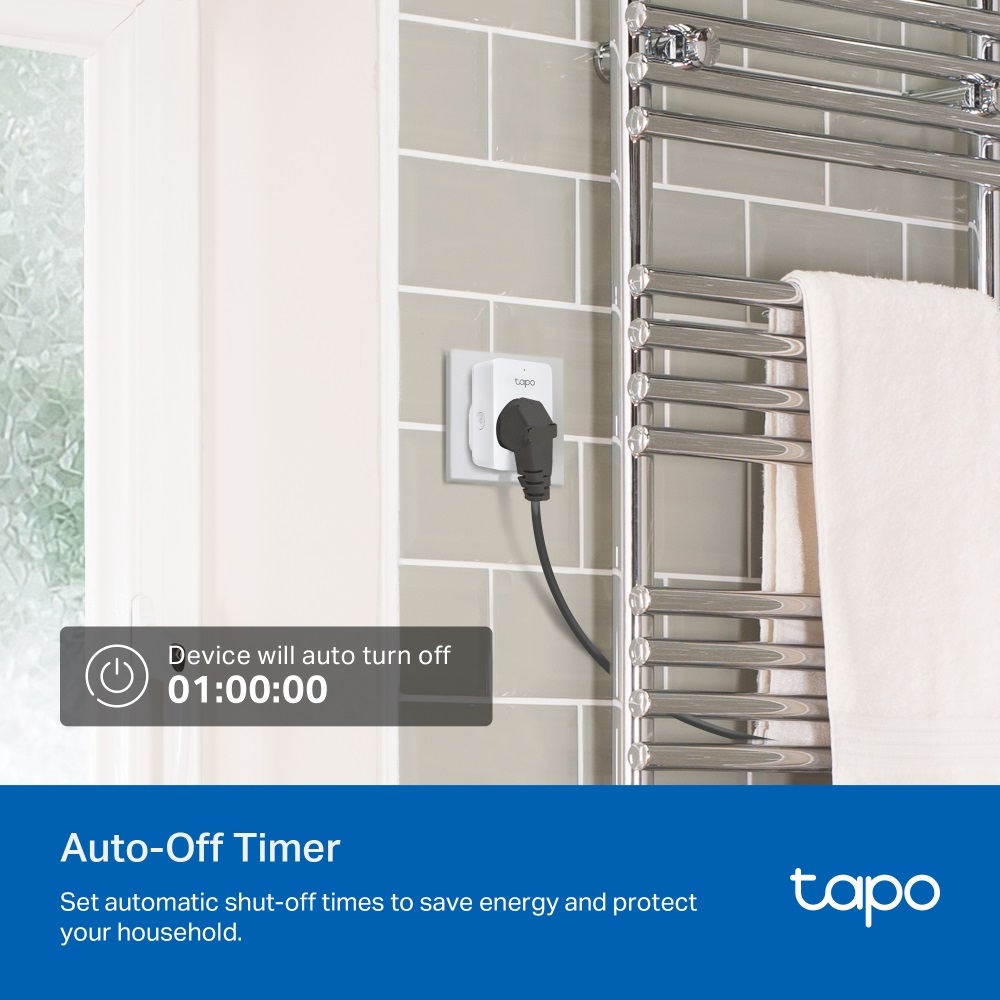 TP-Link Tapo P110M Mini fehér Wi-Fi-s okos konnektor, erőforrásfigyelő