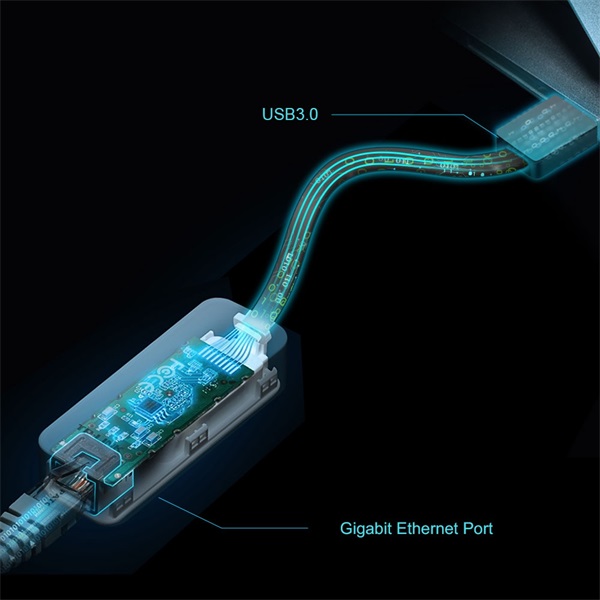 TP-Link UE306 Gigabit Ethernet-USB 3.0 fekete átalakító adapter