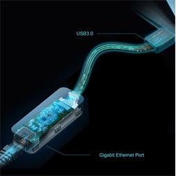 TP-Link UE306 Gigabit Ethernet-USB 3.0 fekete átalakító adapter
