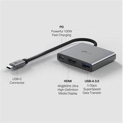 TP-Link UH3020C 3in1 szürke USB-C HUB