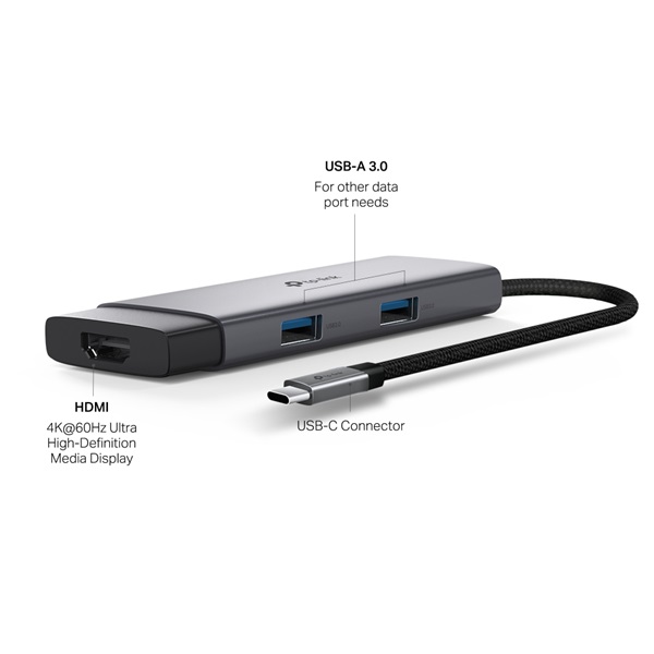 TP-Link UH5020C 5in1 szürke USB-C HUB