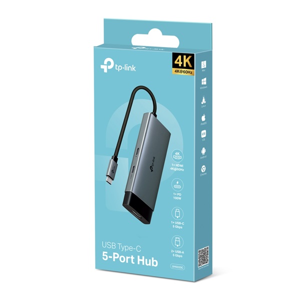 TP-Link UH5020C 5in1 szürke USB-C HUB