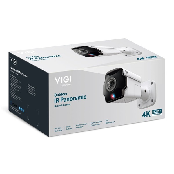TP-Link VIGI InSight S385PI /Kültéri/8MP/1.65mm/IR20m/IK10/Smart/Aktív elrettentő funkcióval/ Panoráma IP csőkamera