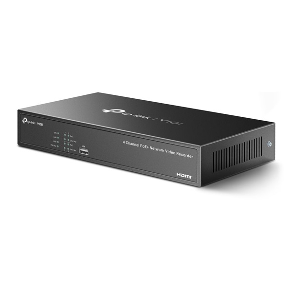TP-Link VIGI NVR1004H-4P-2TB /4 csatorna/H265+/80Mbps rögzítés/Beépített 2TB HDD/4x PoE+ (53W) hálózati rögzítő (NVR)