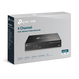 TP-Link VIGI NVR1004H-4P-2TB /4 csatorna/H265+/80Mbps rögzítés/Beépített 2TB HDD/4x PoE+ (53W) hálózati rögzítő (NVR)