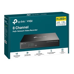 TP-Link VIGI NVR1008H-8P /8 csatorna/H265+/80Mbps rögzítés/1x SATA/8x PoE+ (53W) hálózati rögzítő (NVR)