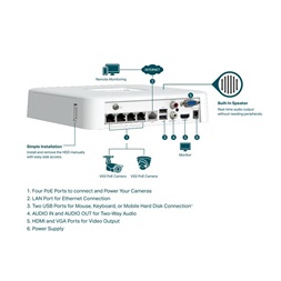TP-Link VIGI NVR1104H-4P /4 csatorna/H265/80Mbps rögzítés/1x SATA/4x PoE+ hálózati rögzítő (NVR)