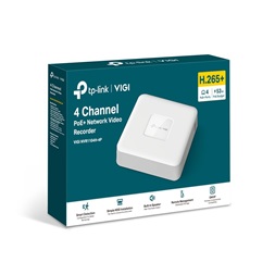 TP-Link VIGI NVR1104H-4P /4 csatorna/H265/80Mbps rögzítés/1x SATA/4x PoE+ hálózati rögzítő (NVR)