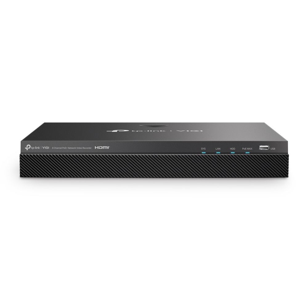 TP-Link VIGI NVR2008H-8MP /8 csatorna/H265+/80Mbps rögzítés/2x SATA/8x PoE+ (93W) hálózati rögzítő (NVR)