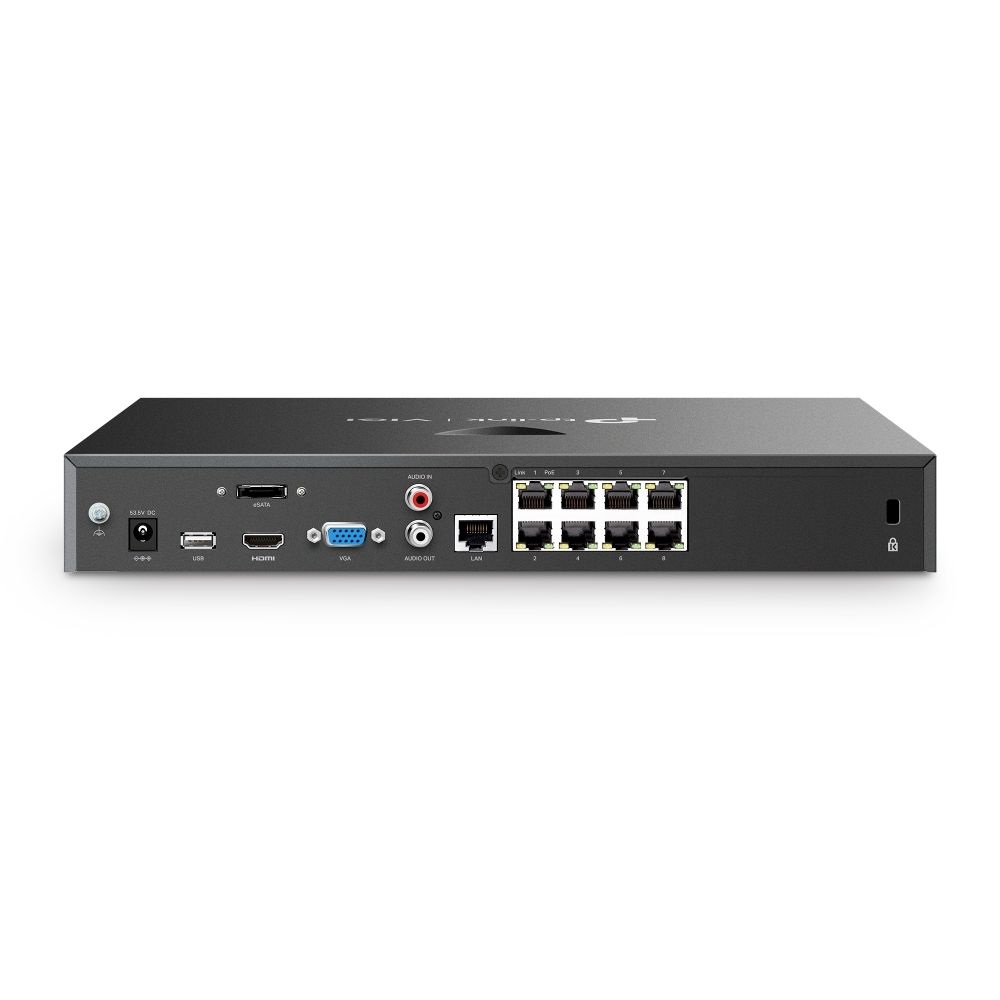 TP-Link VIGI NVR2008H-8MP /8 csatorna/H265+/80Mbps rögzítés/2x SATA/8x PoE+ (93W) hálózati rögzítő (NVR)