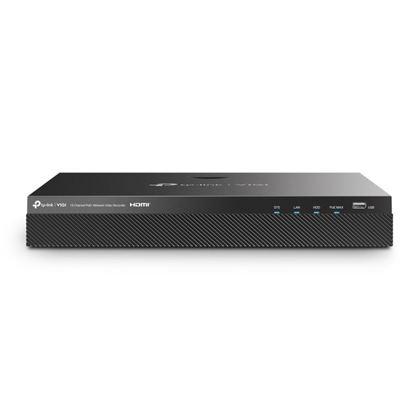 TP-Link VIGI NVR2016H-16P /16 csatorna/H265+/80Mbps rögzítés/2x SATA/16x PoE+ hálózati rögzítő (NVR)
