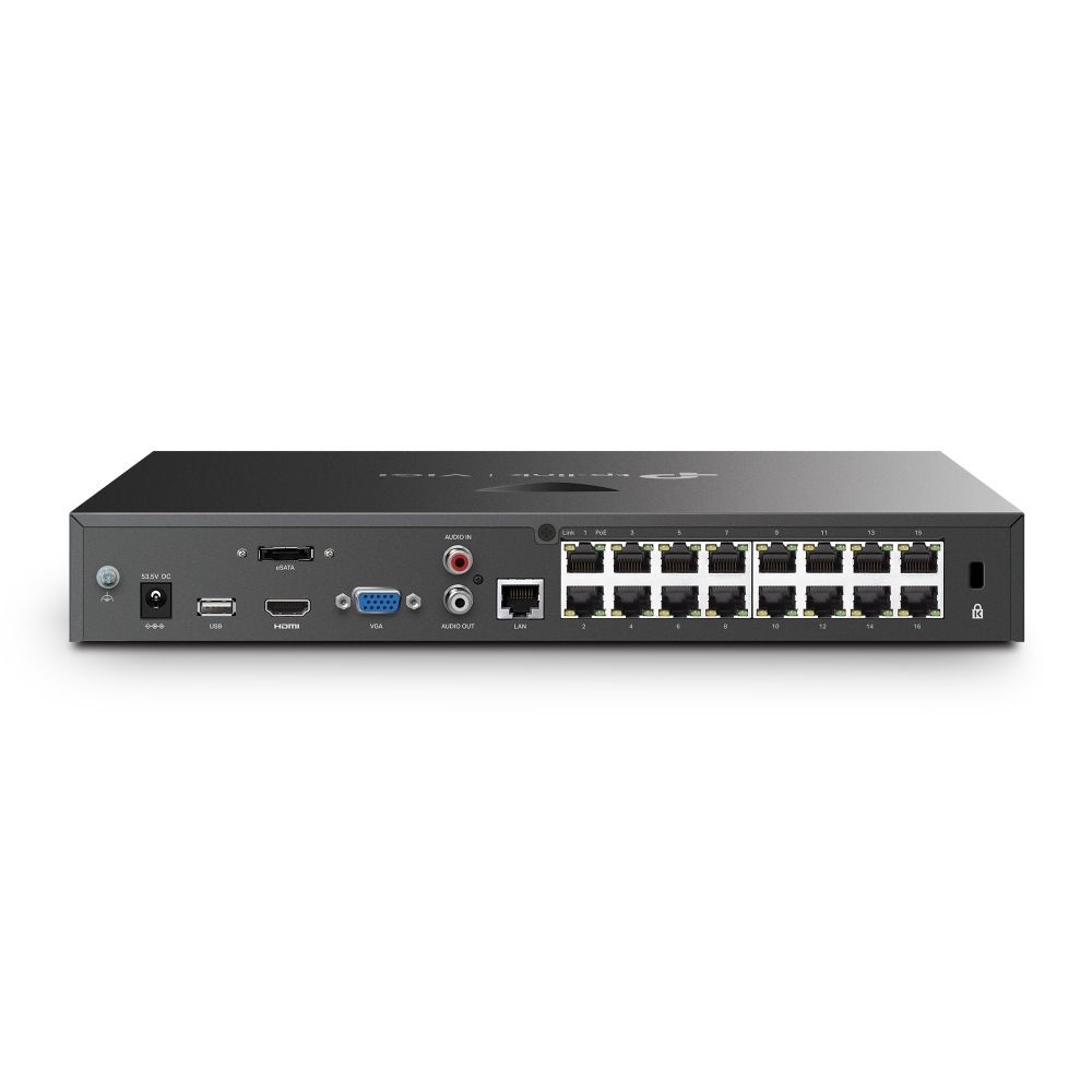 TP-Link VIGI NVR2016H-16P /16 csatorna/H265+/80Mbps rögzítés/2x SATA/16x PoE+ hálózati rögzítő (NVR)