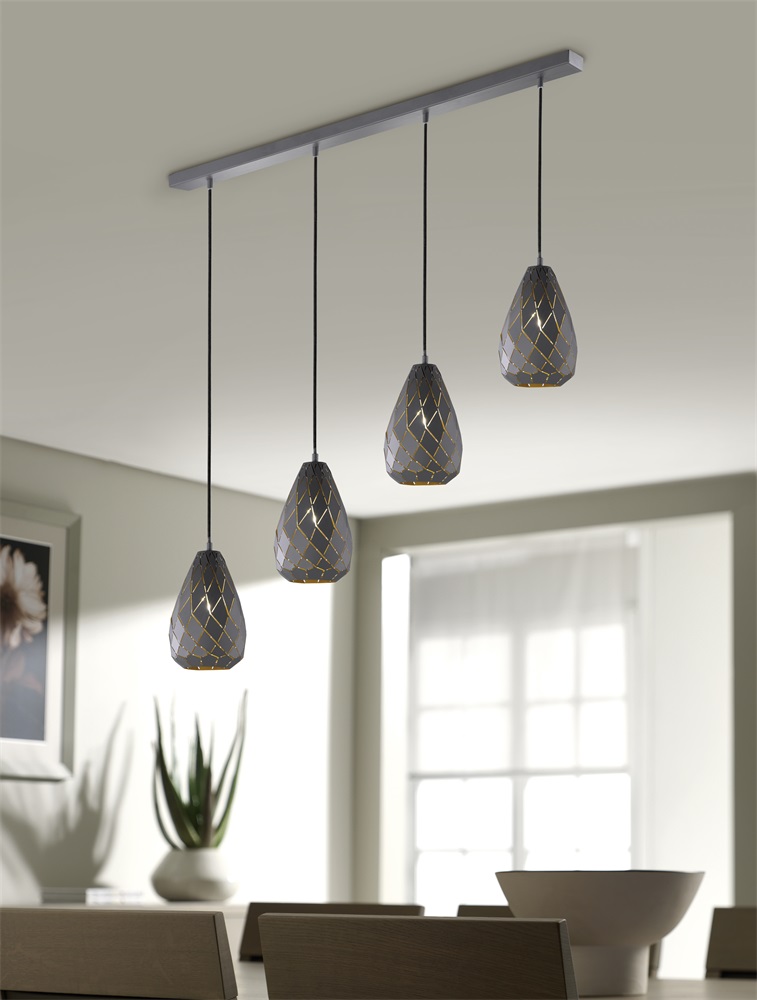 TRIO 301300442 Onyx 42W antracit függesztett lámpatest