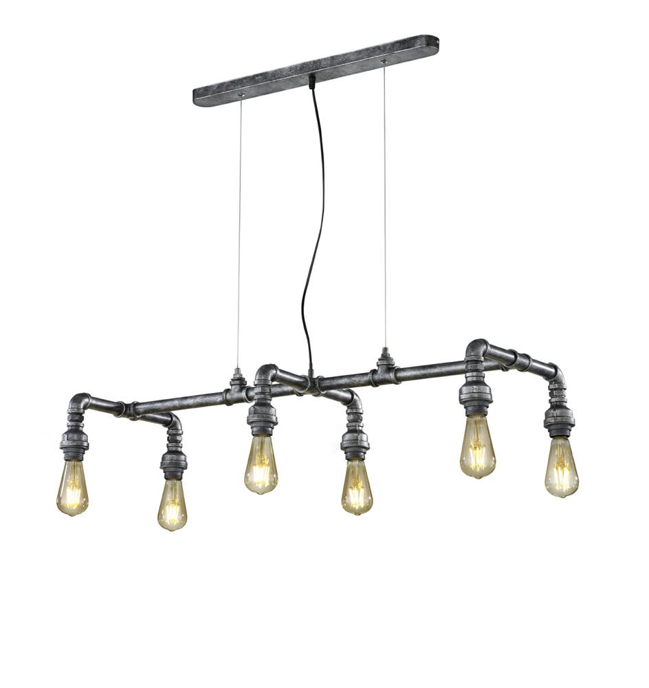 TRIO 307000688 GOTHAM 6 x E27 antik ezüst többágú függeszték